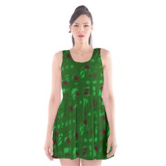 Green  Scoop Neck Skater Dress