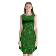 Green  Sleeveless Chiffon Dress  