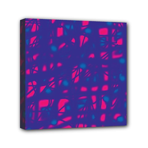 Blue And Pink Neon Mini Canvas 6  X 6 