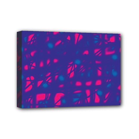 Blue And Pink Neon Mini Canvas 7  X 5  by Valentinaart