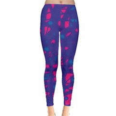 Blue And Pink Neon Leggings  by Valentinaart