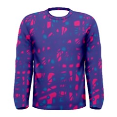 Blue And Pink Neon Men s Long Sleeve Tee