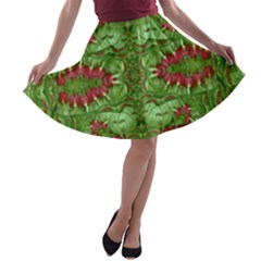 Bleeding Hearts Forest A-line Skater Skirt