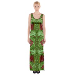 Bleeding Hearts Forest Maxi Thigh Split Dress