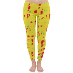 Yellow And Red Winter Leggings 