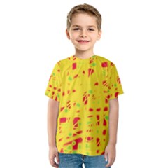 Yellow And Red Kid s Sport Mesh Tee