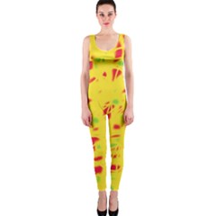 Yellow And Red Onepiece Catsuit by Valentinaart