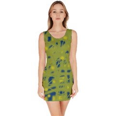 Green And Blue Sleeveless Bodycon Dress by Valentinaart