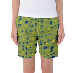 Green And Blue Women s Basketball Shorts