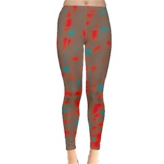 Red And Brown Leggings  by Valentinaart