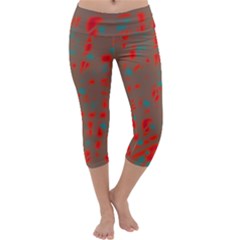 Red And Brown Capri Yoga Leggings