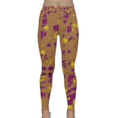 Brown And Purple Yoga Leggings  by Valentinaart