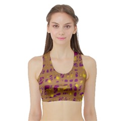 Brown And Purple Sports Bra With Border