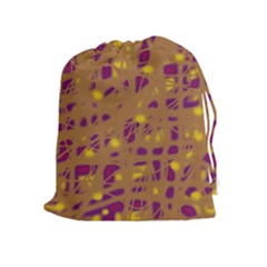 Brown And Purple Drawstring Pouches (extra Large)