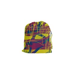 Yellow High Art Abstraction Drawstring Pouches (xs) 