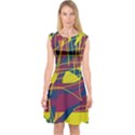 Yellow high art abstraction Capsleeve Midi Dress View1