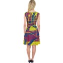 Yellow high art abstraction Capsleeve Midi Dress View2