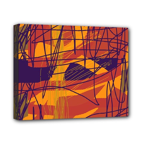 Orange High Art Canvas 10  X 8 