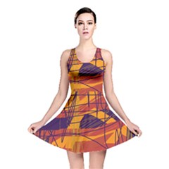 Orange High Art Reversible Skater Dress