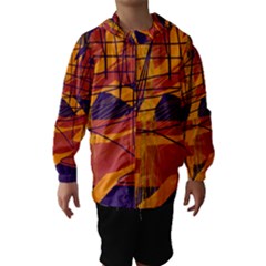 Orange High Art Hooded Wind Breaker (kids)