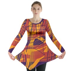 Orange High Art Long Sleeve Tunic 