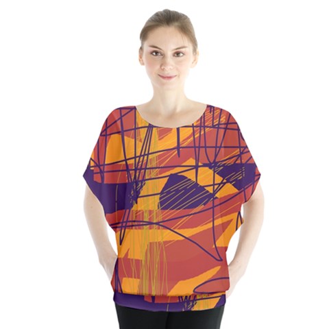 Orange High Art Blouse by Valentinaart