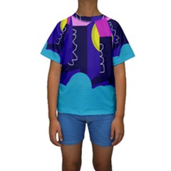 Walking On The Clouds  Kid s Short Sleeve Swimwear by Valentinaart