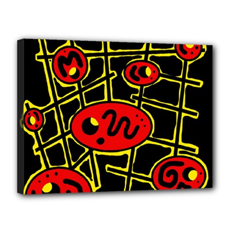 Red And Yellow Hot Design Canvas 16  X 12 