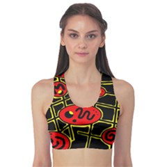 Red And Yellow Hot Design Sports Bra