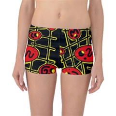 Red And Yellow Hot Design Boyleg Bikini Bottoms