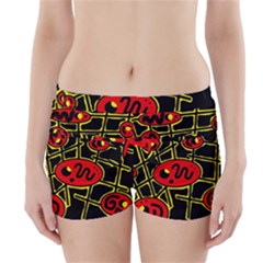 Red And Yellow Hot Design Boyleg Bikini Wrap Bottoms