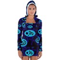 Blue decorative design Women s Long Sleeve Hooded T-shirt View1