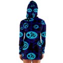 Blue decorative design Women s Long Sleeve Hooded T-shirt View2