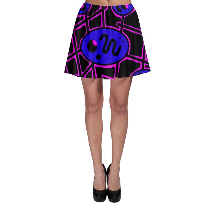 Blue and magenta abstraction Skater Skirt