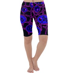 Blue And Magenta Abstraction Cropped Leggings 