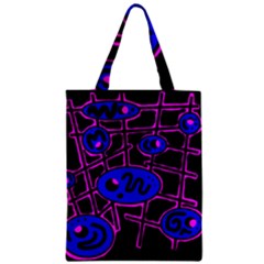 Blue And Magenta Abstraction Zipper Classic Tote Bag