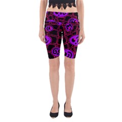 Purple And Red Abstraction Yoga Cropped Leggings