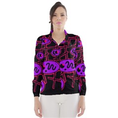 Purple And Red Abstraction Wind Breaker (women)