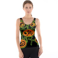 Orange And Green Abstraction Tank Top