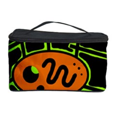 Orange And Green Abstraction Cosmetic Storage Case by Valentinaart