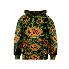 Orange And Green Abstraction Kids  Pullover Hoodie