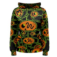 Orange And Green Abstraction Women s Pullover Hoodie