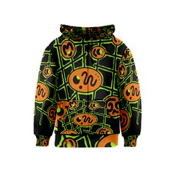 Orange And Green Abstraction Kids  Zipper Hoodie