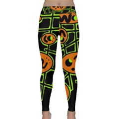 Orange And Green Abstraction Yoga Leggings 