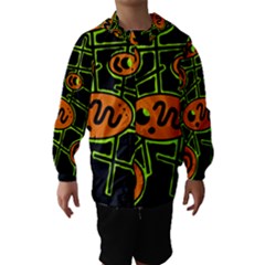 Orange And Green Abstraction Hooded Wind Breaker (kids)