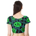 Green and blue abstraction Short Sleeve Crop Top (Tight Fit) View2