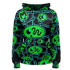 Green And Blue Abstraction Women s Pullover Hoodie