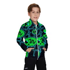 Green And Blue Abstraction Wind Breaker (kids)