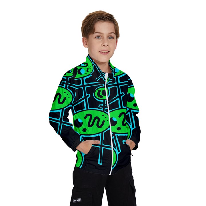 Green and blue abstraction Wind Breaker (Kids)