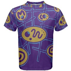 Purple And Yellow Abstraction Men s Cotton Tee by Valentinaart